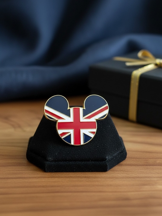 Disney Other - Disney Union Jack Mickey Enamel Pin Navy, Red & White